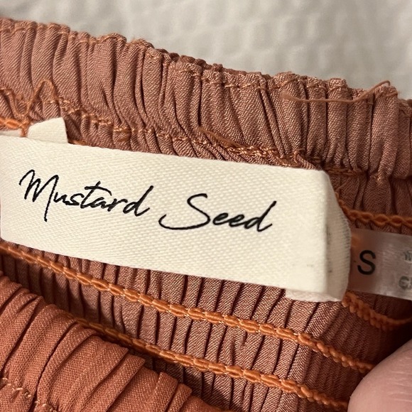 Anthropologie Mustard Seed Cottagecore Boho Top SMALL Smocked Peasant Romance EC - Picture 3 of 6